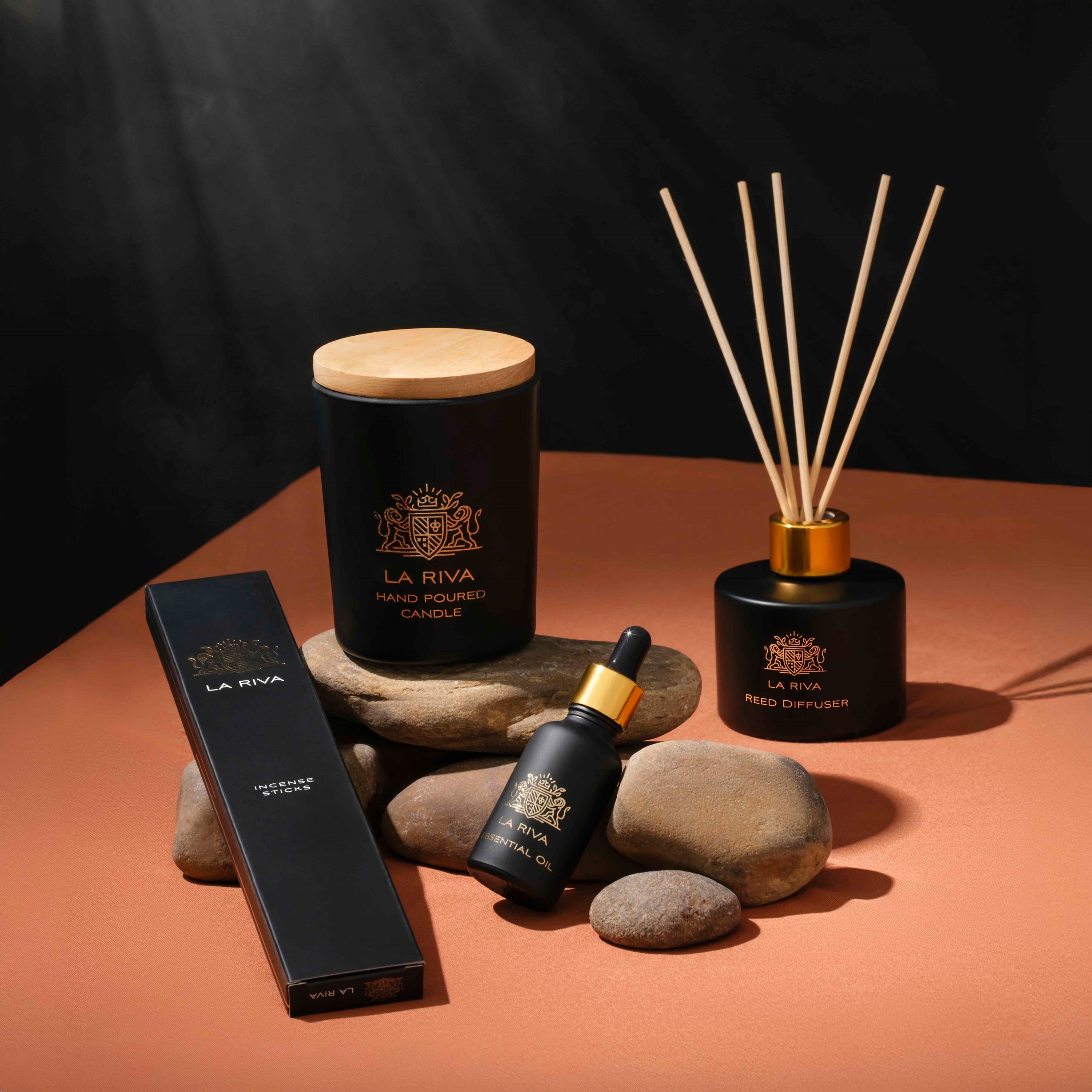 La Riva Aroma Gift Box | Reed Diffuser, Candle, Essential Oil, and Incense Sticks | Perfect for Relaxation and Gifting | Ideal for All Occasions I Celebrate Special Moments| Gift Box consists of five different items