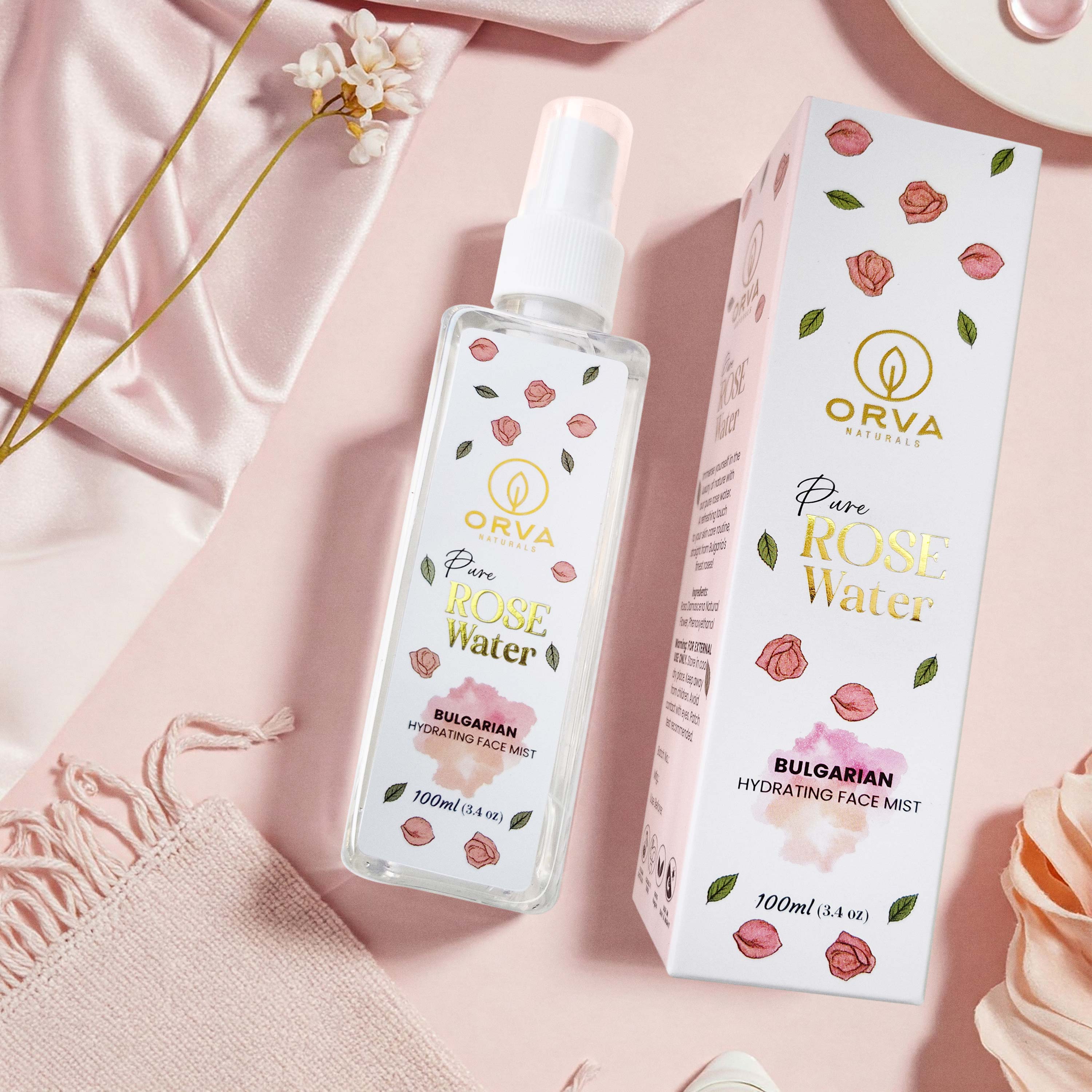 Orva Naturals Pure Rose Water Bulgarian hydrating face mist 100 ml