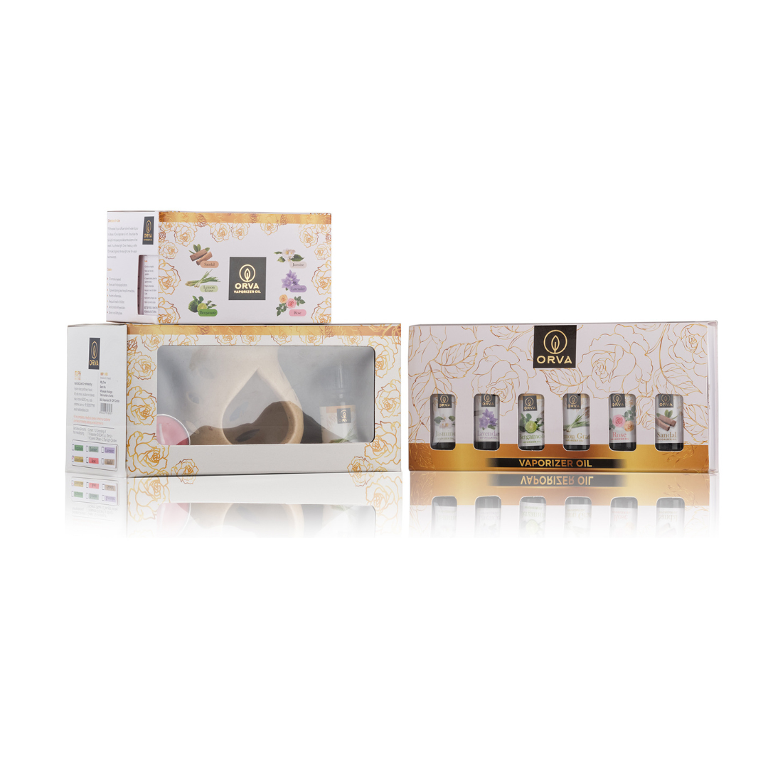 ORVA Vaporizer Oil Combo 6 Units - Each 10ml, Lavender, Rose, Bergamote, Jasmine, Sandal, Lemon Grass Aroma Oil