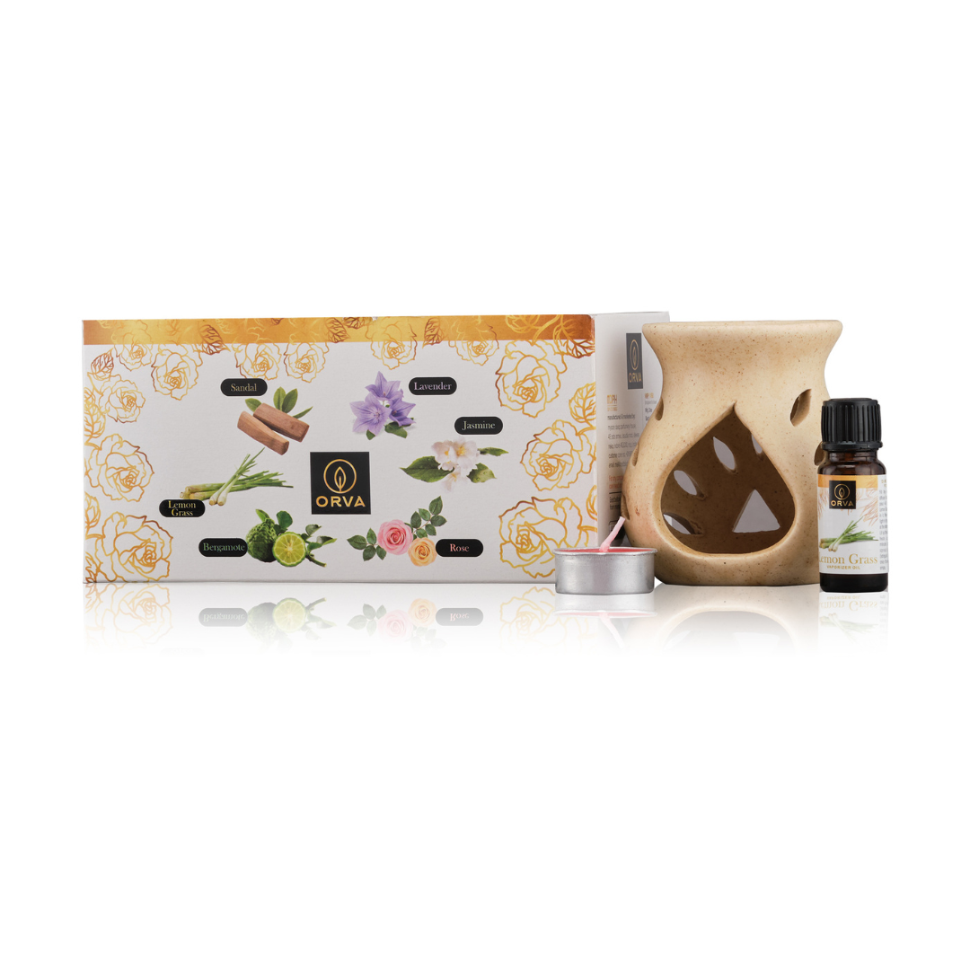 ORVA Vaporizer Oil Combo 6 Units - Each 10ml, Lavender, Rose, Bergamote, Jasmine, Sandal, Lemon Grass Aroma Oil