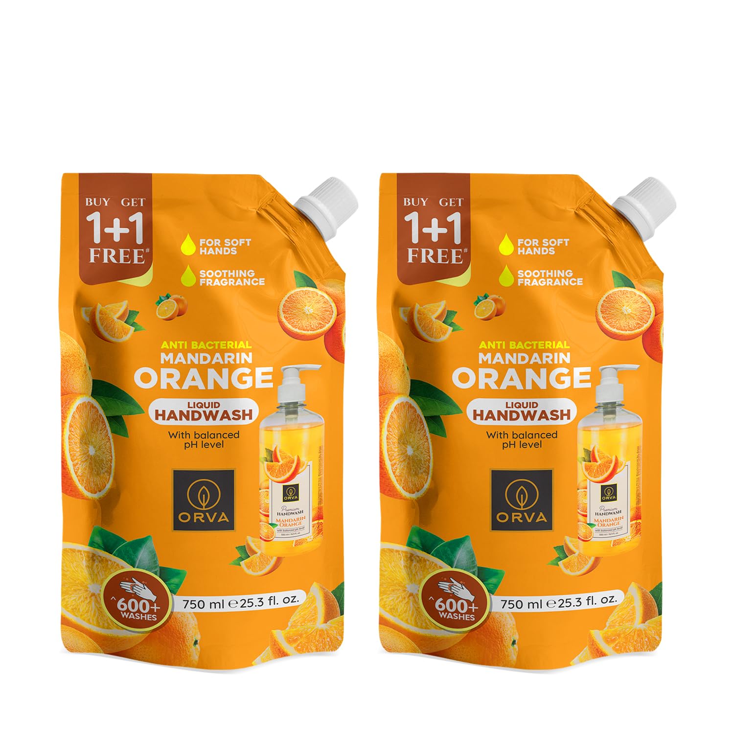 Orva refill pouch Hand Wash - Mandarin Orange