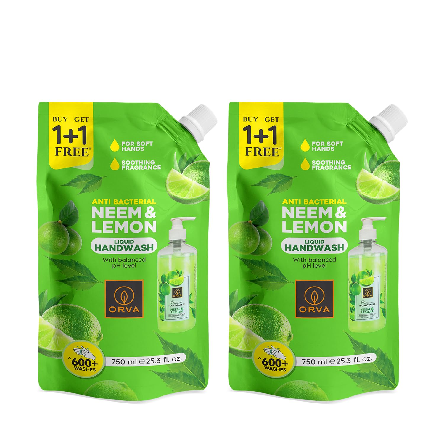 Orva refill pouch Hand Wash - Neem & Lemon