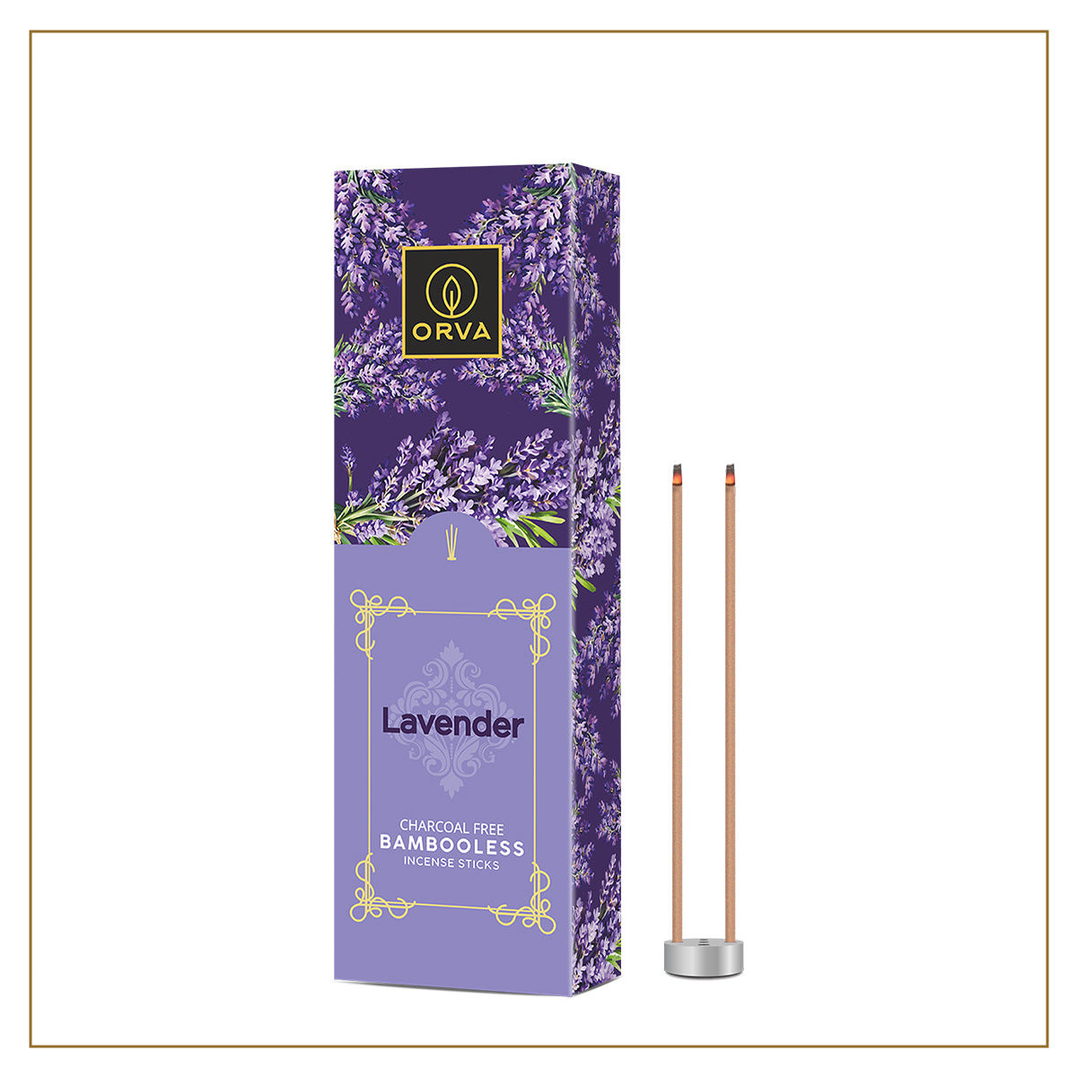 ORVA Bambooless Incense sticks: Lavender Pack of 1 ( 90 g)