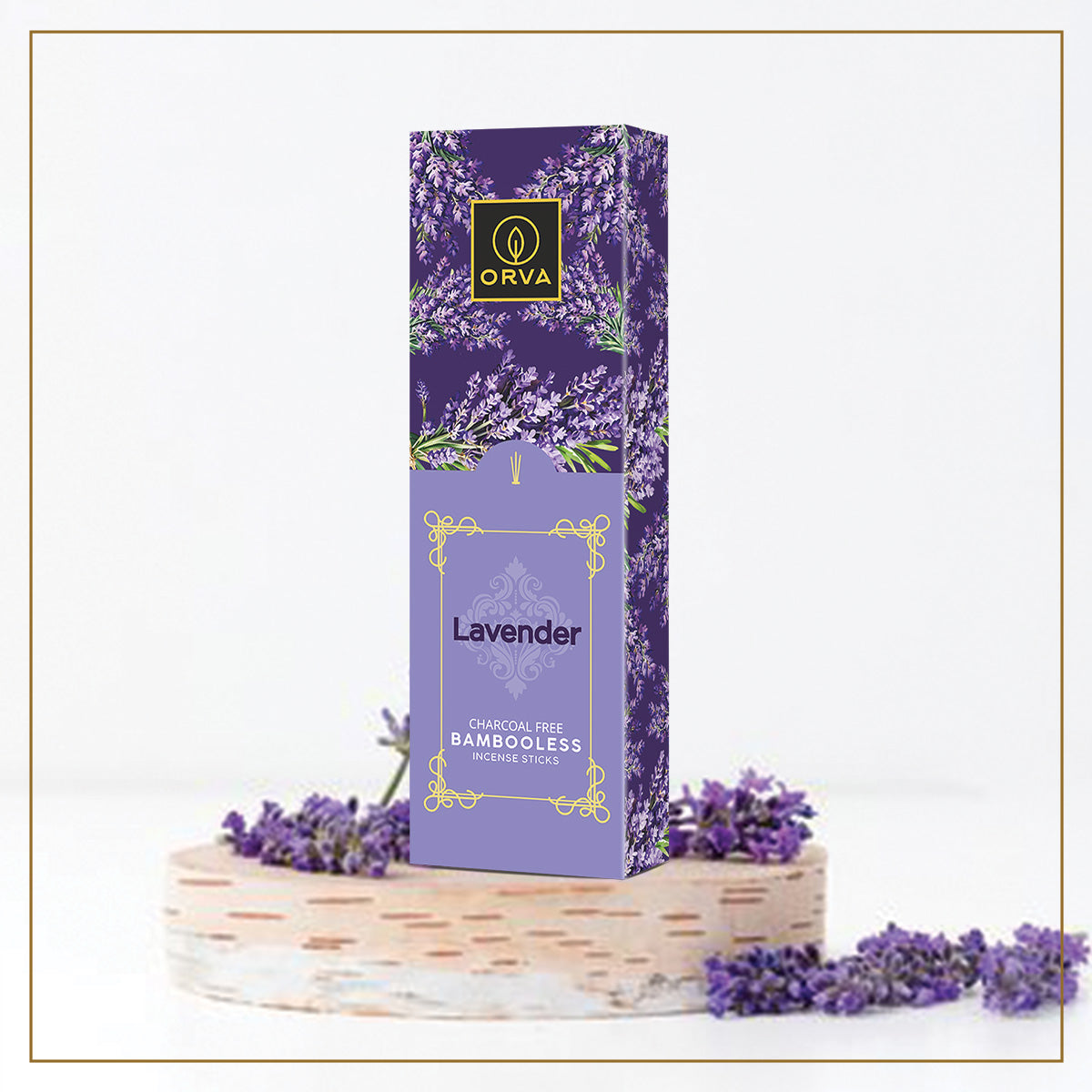 ORVA Bambooless Incense sticks: Lavender Pack of 1 ( 90 g)