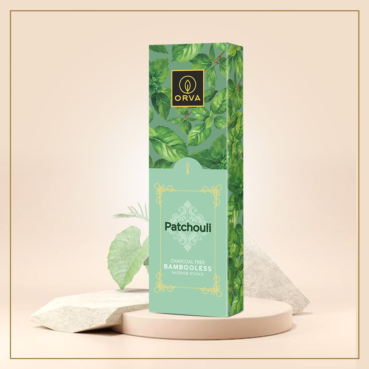 ORVA Bambooless Incense sticks: Patchouli Pack of 1 ( 90 g)