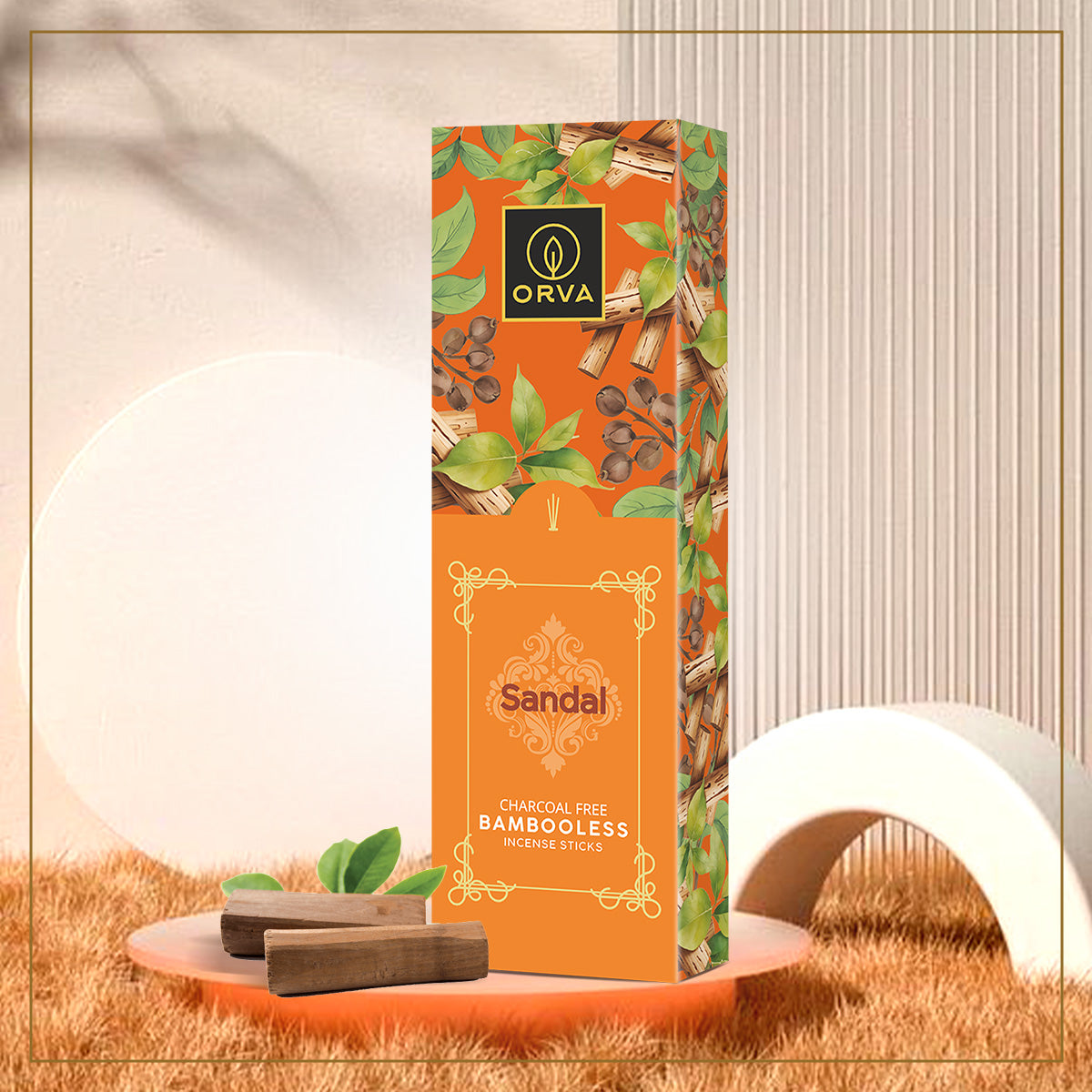 ORVA Bambooless Incense sticks: Sandal Pack of 1 ( 90 g)